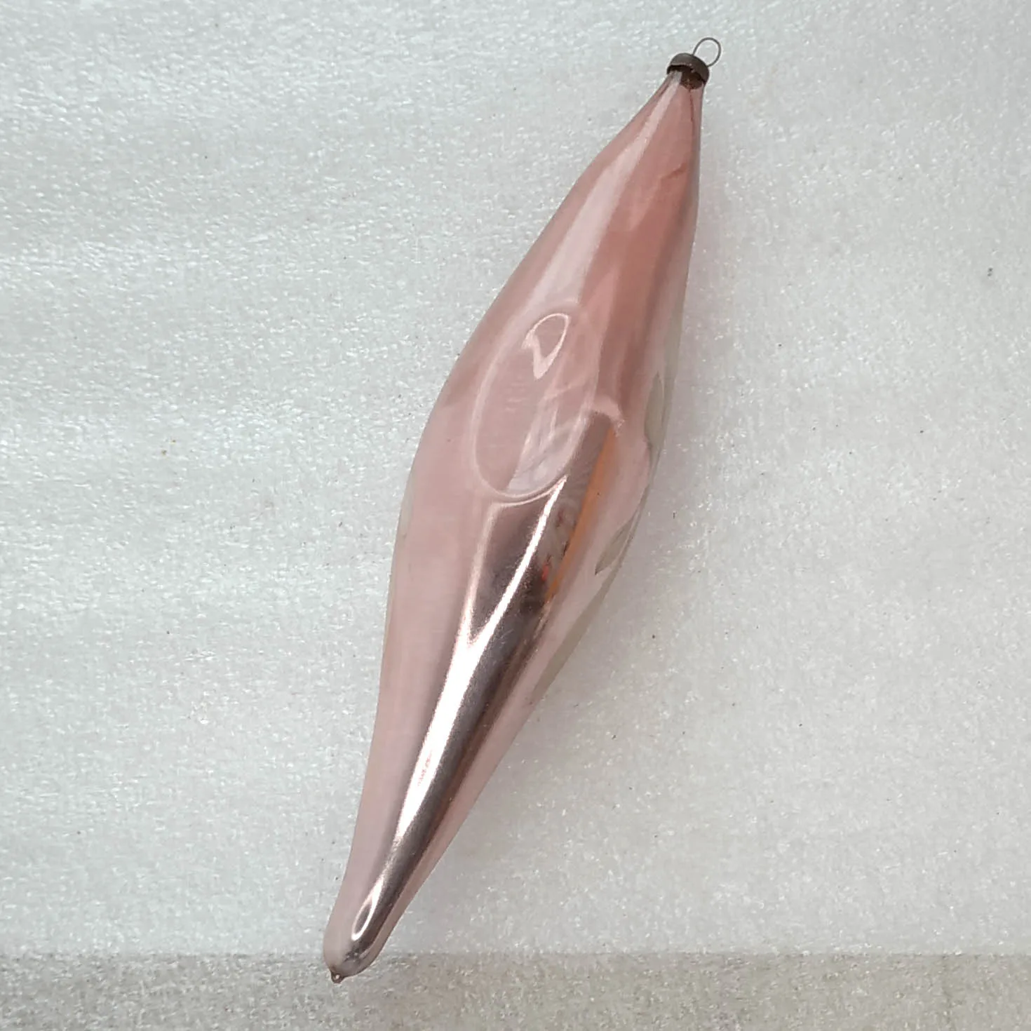 Vintage Silver Glass Christmas Ornament USSR Tree Antique Decor Big Icicle