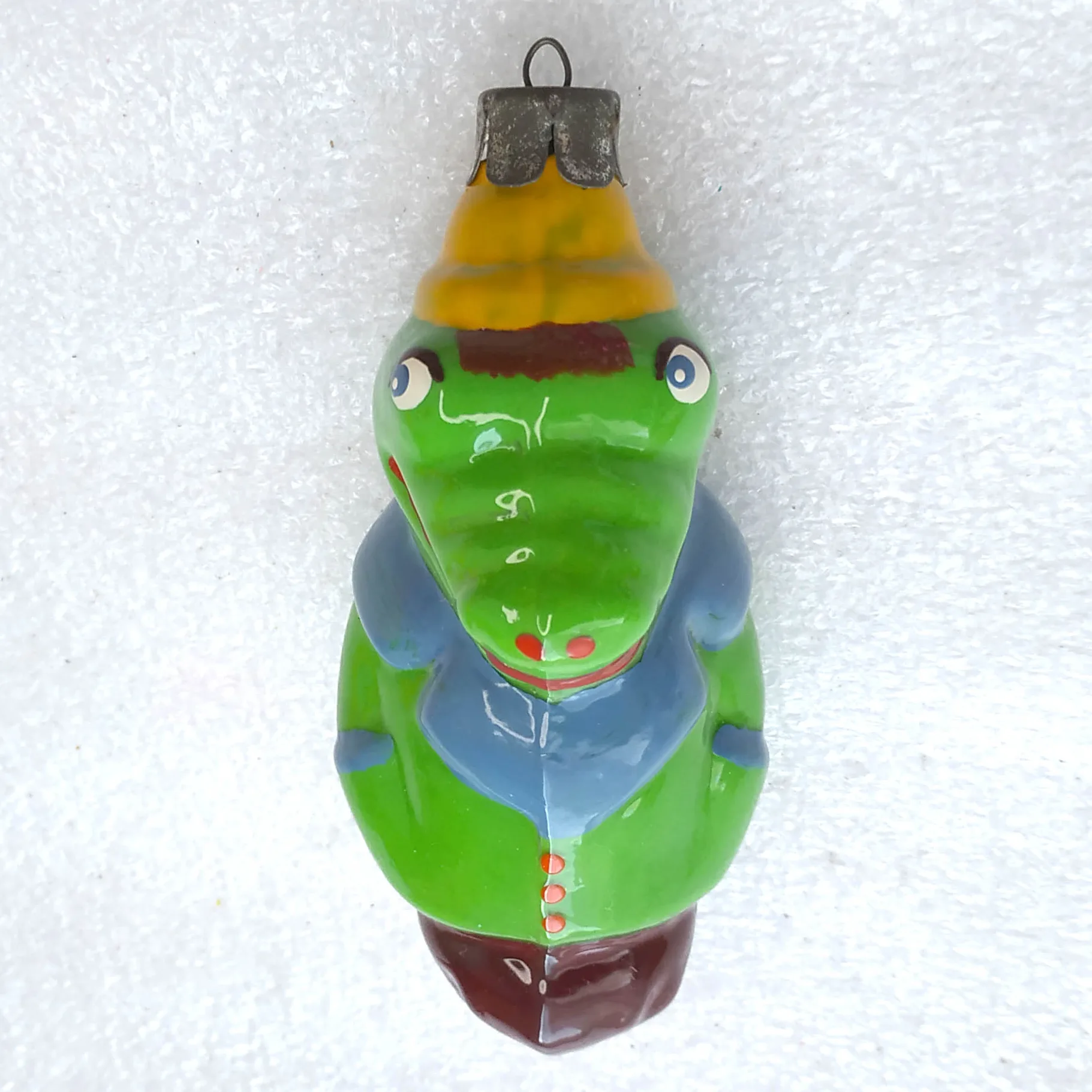 Vintage Glass Christmas Tree Ornament Unique Restoration Decor Crocodile