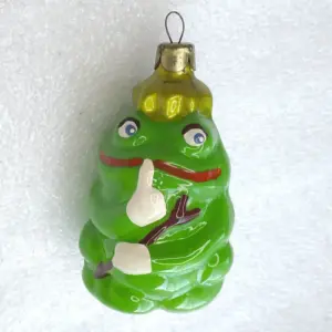 Vintage Glass Christmas Tree Ornament Unique Restoration Decor Princes Frog