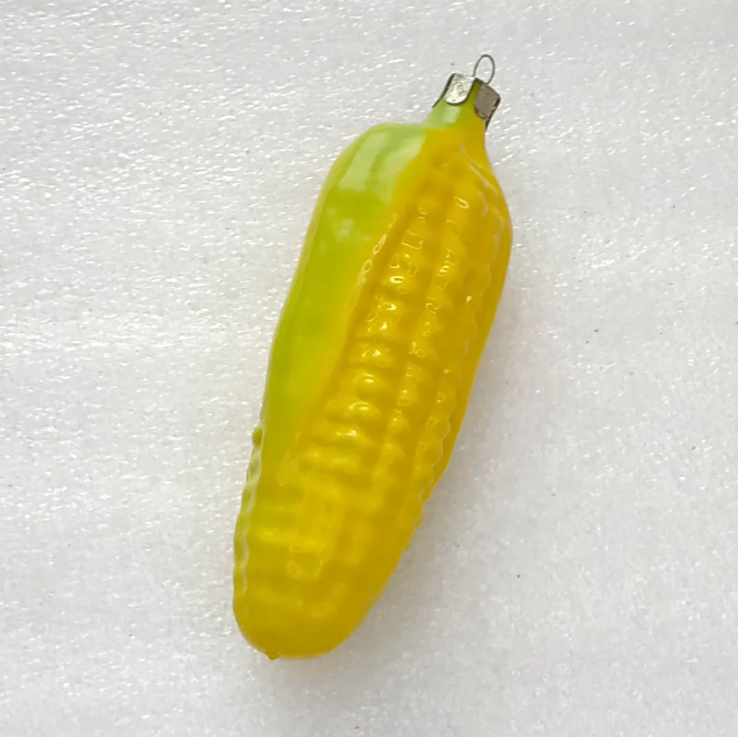 Vintage Glass Christmas USSR Ornament Antique Old Corn