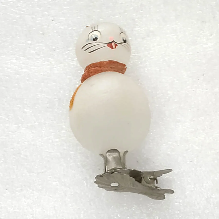 Vintage Glass Christmas USSR Ornament Antique Kitten
