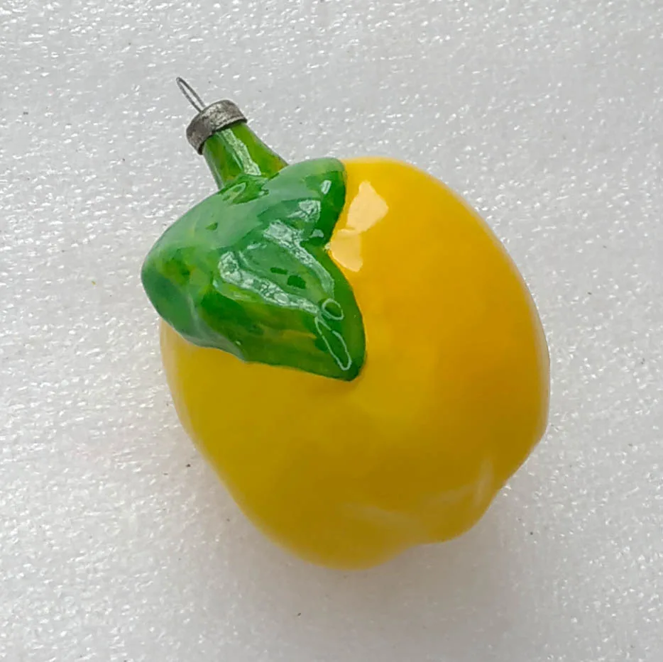 Vintage Glass Christmas USSR Ornament Antique Lemon