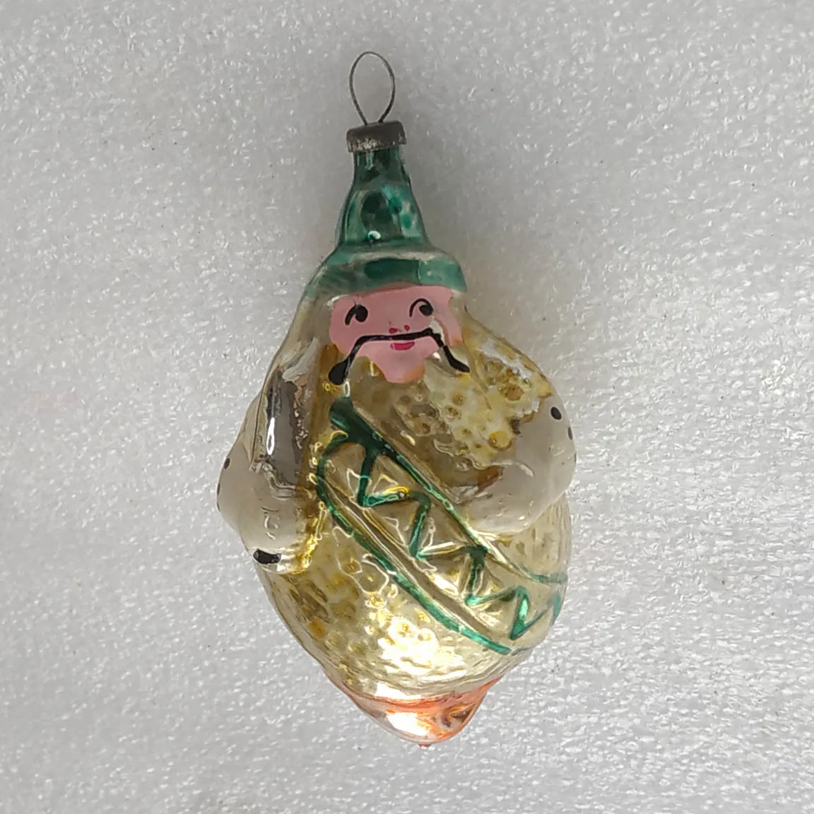 Vintage Mercury Glass Christmas USSR Ornament Antique Tree Prince Lemon
