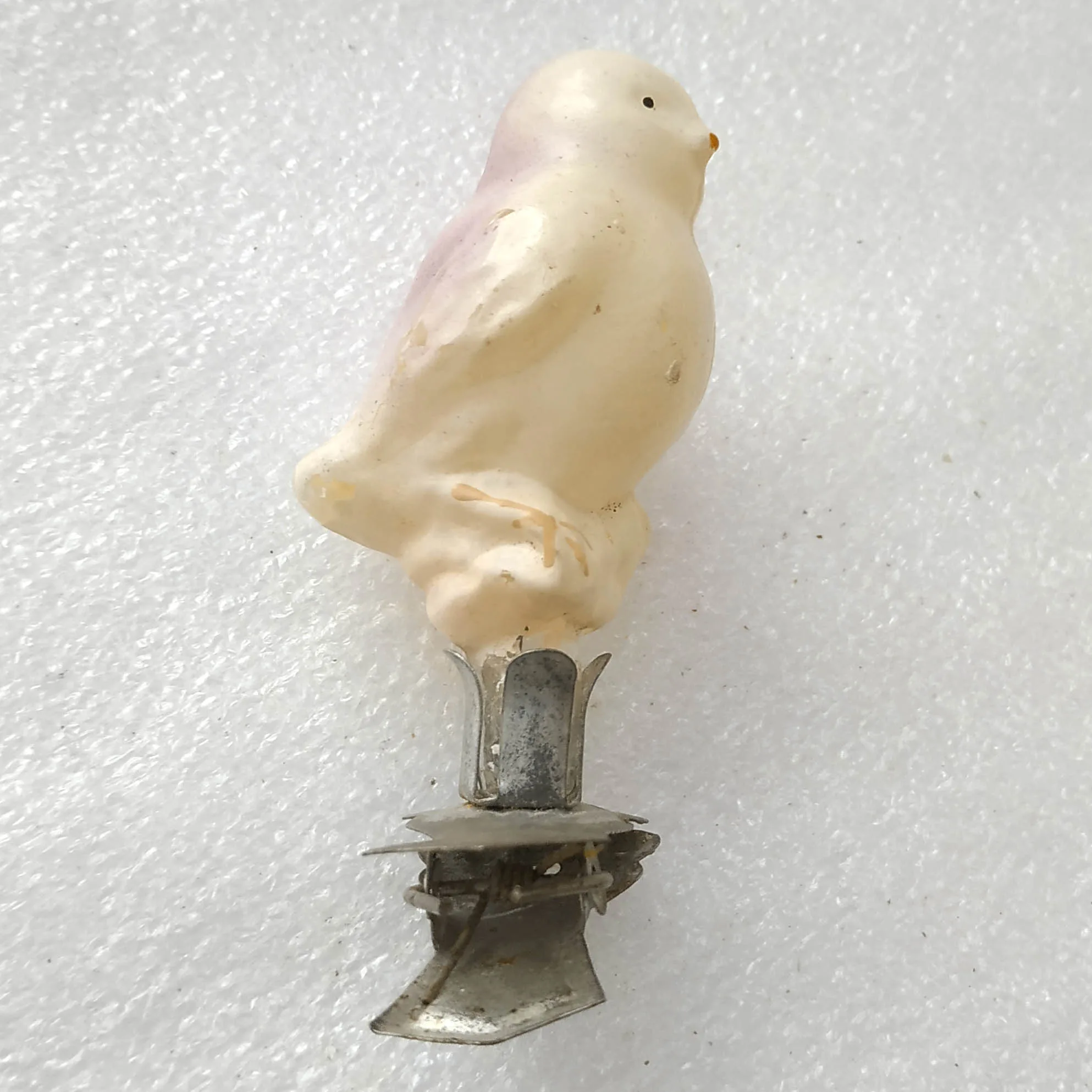 Vintage Glass Christmas USSR Ornament Antique Old Bird