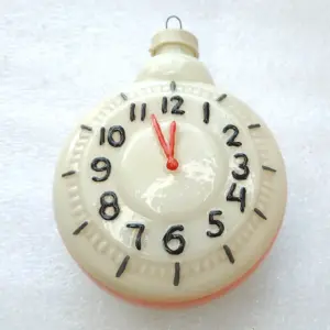 Vintage Glass Christmas Tree Ornament Unique Restoration Decor Huge Clock