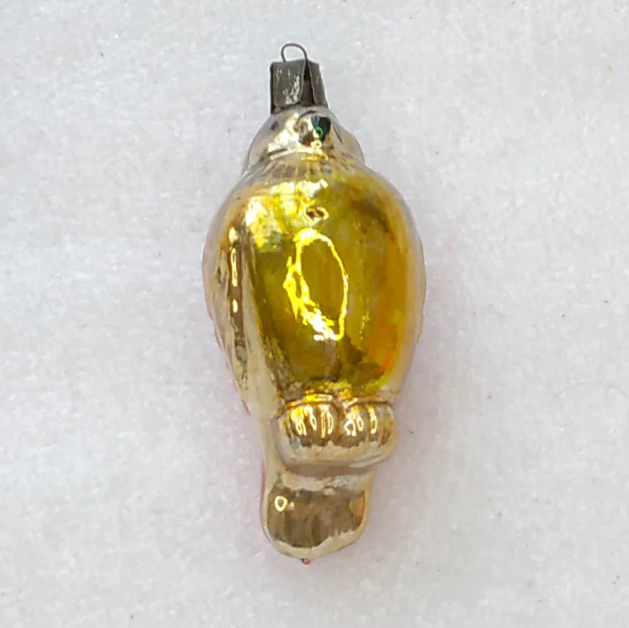 Vintage Mercury Glass Christmas USSR Ornament Antique Old Bird
