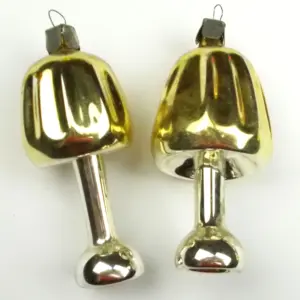 Set of 2 Vintage Glass Christmas Ornament Floor Lamps
