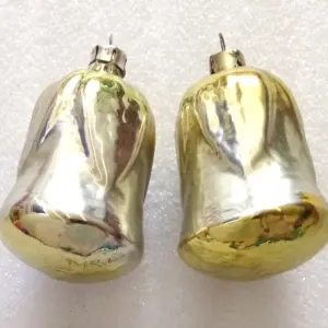 Set of 2 Vintage USSR Glass Christmas Ornament Tree Flowers