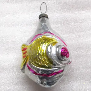 Vintage USSR Glass Christmas Ornament Fish