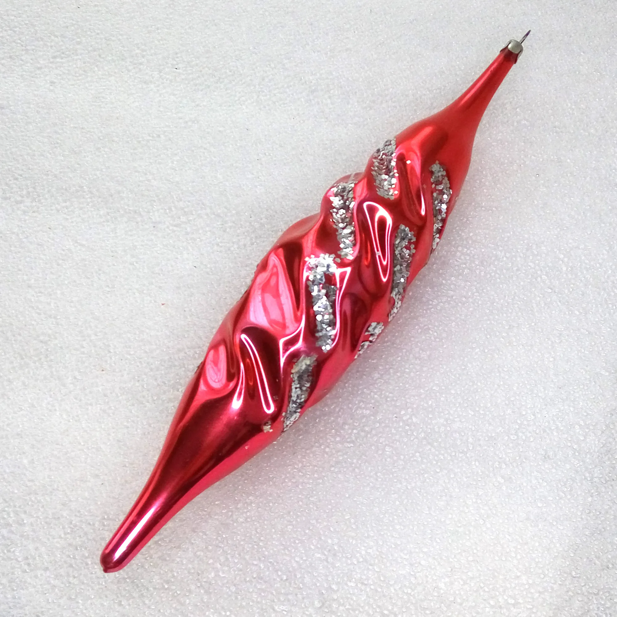 Antique Vintage Glass Christmas Ornament Big Icicle