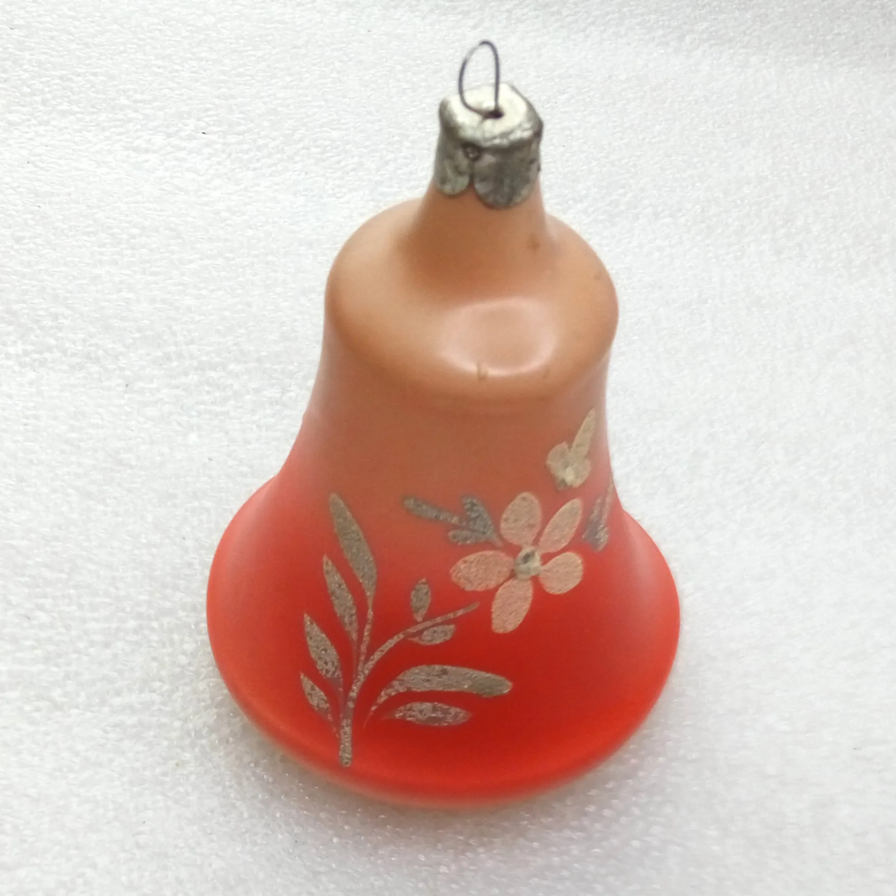 Antique Vintage Glass Christmas Ornament Flower Bell