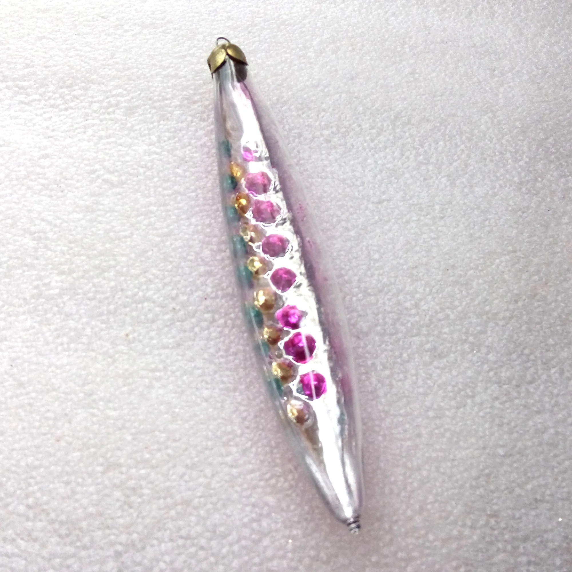 Old Antique Vintage Glass Christmas Ornament Icicle